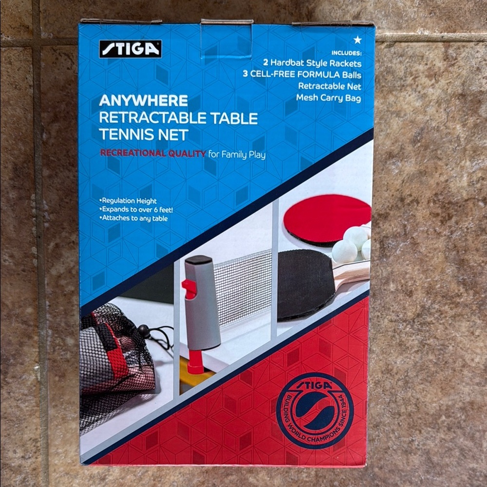 Blue and Red Outdoor Table Tennis Set